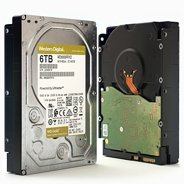  WD Gold 6TB HDD, PBR Ready 3D model image 1 