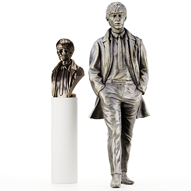 George Harrison Beatles Statue Set 3D model image 1 