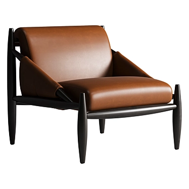 Bastion Leather and Wood Accent Chair