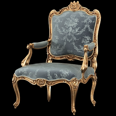 Regal Queen Armchair: Elegant Design 3D model image 1 