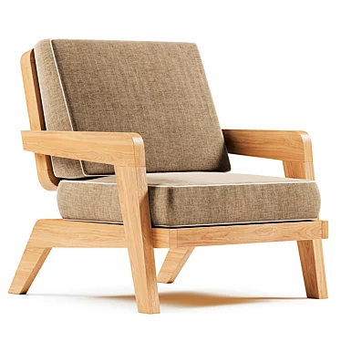 Teak Avila Lounge Chair: Elegant Comfort 3D model image 1 