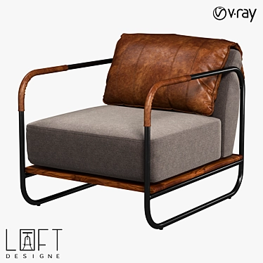 Modern Metal Leather Chair 3D model image 1 