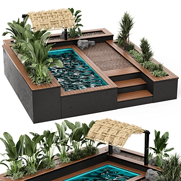 Landscape Set with Bushes and Trees 3D model image 1 