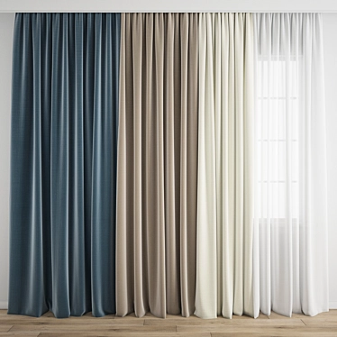 Detailed Curtain Model Set 3D model image 1 