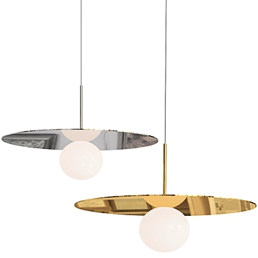 Modern Brass Bola Pendant Light 3D model image 1 