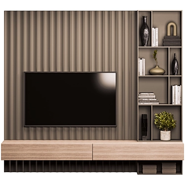 Modern TV Wall Unit Design 3D model image 1 