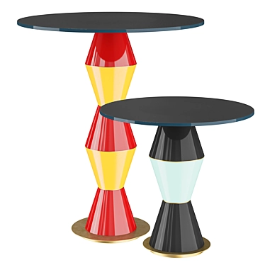 Marioni Palm Round Side Table 3D model image 1 