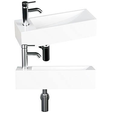 Mira 38 R White Sink 3D model image 1 