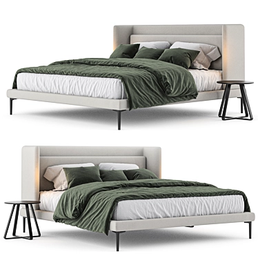 Modern Minimalist Austin Bed 3D model image 1 