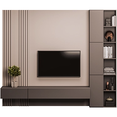 Modern TV Wall 02 Unit 3D model image 1 