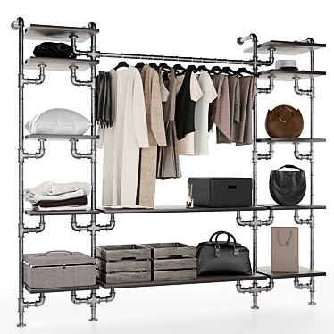 Industrial Loft Wardrobe Composition 3D model image 1 