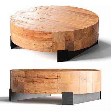 Teak Beam Coffee Table 3D model image 1 