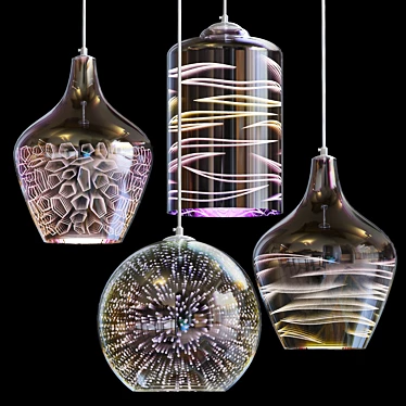 Multi-Reflection Pendant Lamp - Elegant Lighting 3D model image 1 