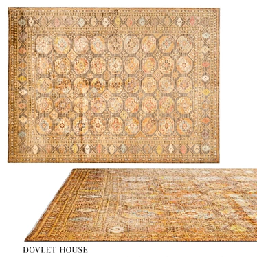  100% Wool Kazakh Carpet 3D model image 1 