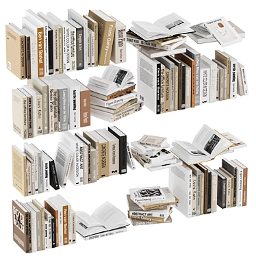 Diverse Book Collection Set 6 3D model image 1 