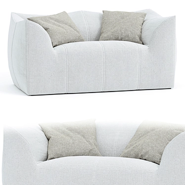 Italian Design Bamboo 2-Seater Sofa 3D model image 1 