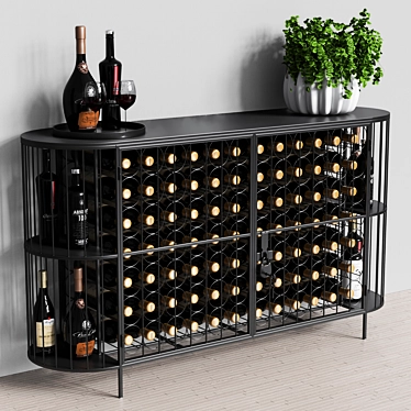 Elegant Margaux Wine Console 3D model image 1 