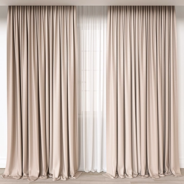  Versatile 3D Curtain Model 3D model image 1 