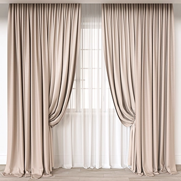 Versatile 3D Curtain Model 3D model image 1 