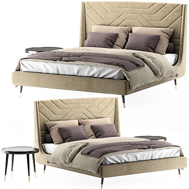 Elegant Amelie Bed Suite 3D model image 1 