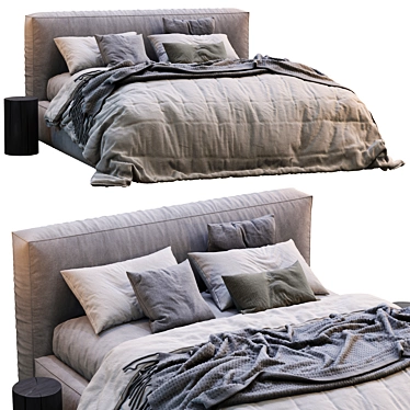 Sleek Vittoria Bold Bed 3D model image 1 