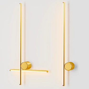 Elegant Metal Glass Coordinates Wall Lamp 3D model image 1 