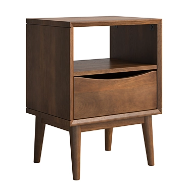 Sleek Monterey Nightstand - 3 Sizes 3D model image 1 