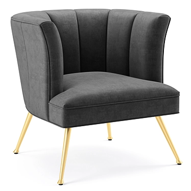 Luxurious Velvet Armchair with Performance Features 3D model image 1 