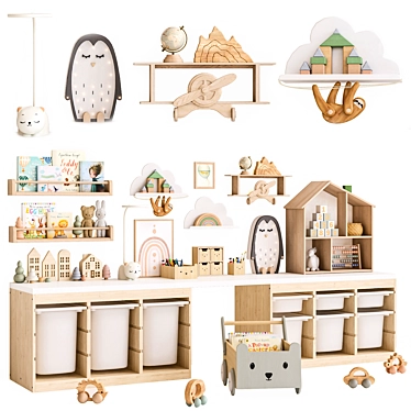  Children's Furniture and Decor Set 3D model image 1 