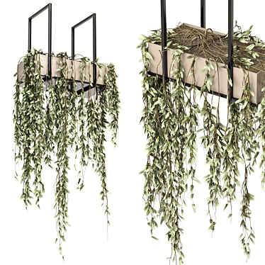 Metal Box Hanging Plants Set 3D model image 1 