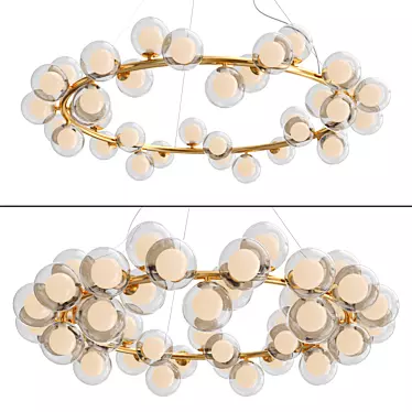 Elegant 90cm Chandelier Light Fixture 3D model image 1 