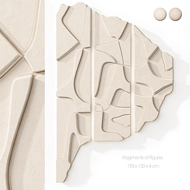 Fragments Trio Relief Art Sculpture 3D model image 1 