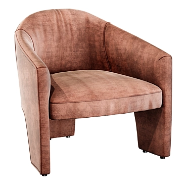 Auburn Velvet Fae Chair 3D Model 3D model image 1 