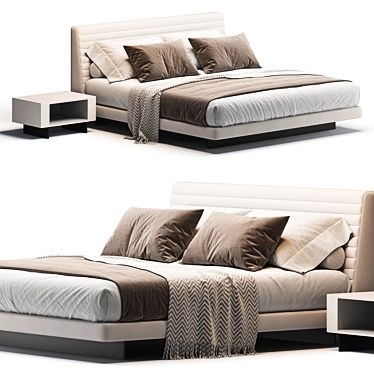 Contemporary Roger Bed Design 3D model image 1 