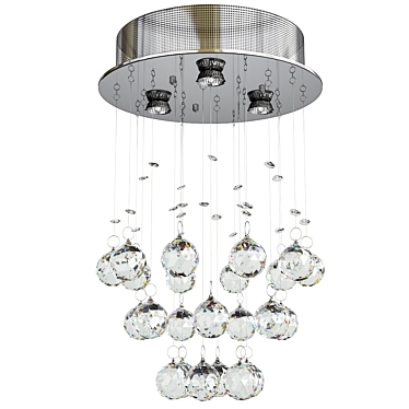 Elegant Crystal Ball Chandelier Light 3D model image 1 