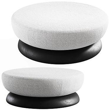 Modern U Ottoman by Cuff 3D model image 1 