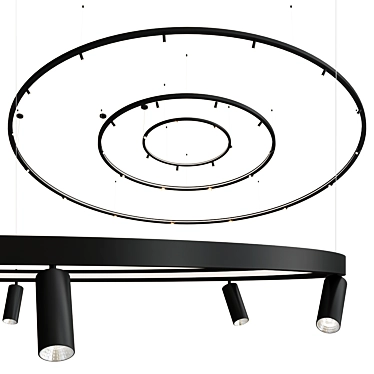 Adjustable Aluminum Suspension Lamp HiHope 3D model image 1 