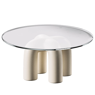 Contemporary Stitch Ceramic Table 3D model image 1 