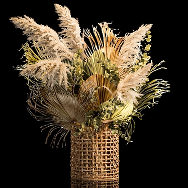 Pampas Grass Basket Installation 3D model image 1 