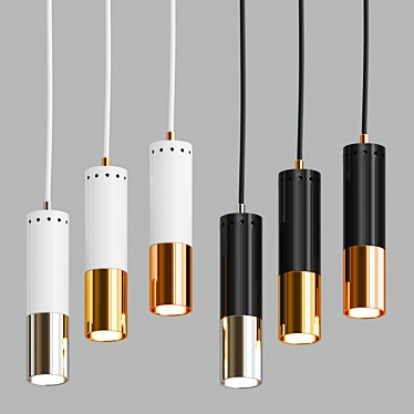 Modern Metal Glass Pendant Light 3D model image 1 