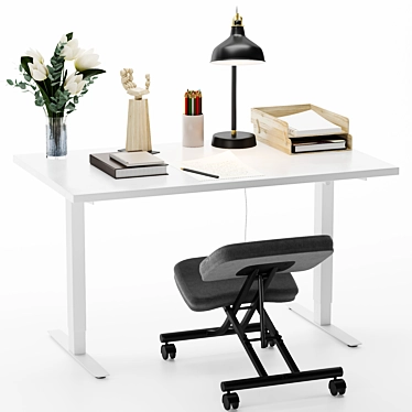 IKEA Office Workspace Set 3D model image 1 