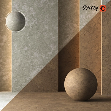 Earthy Tones Plaster Texture Set 3D model image 1 