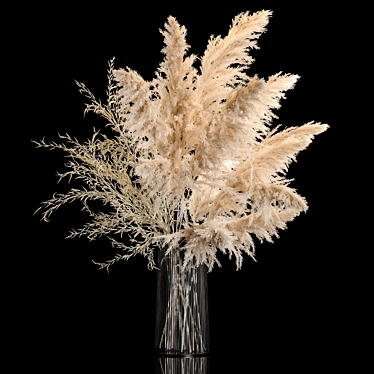 White Pampas Grass Bouquet 3D model image 1 