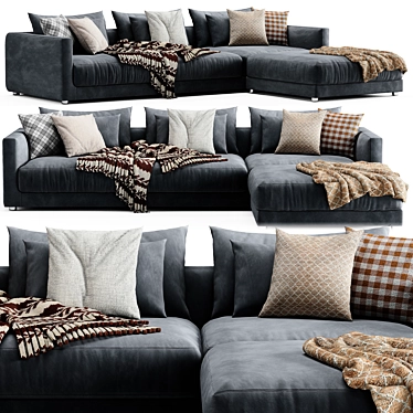 Elegant Poliform Bristol with Ottoman 3D model image 1 