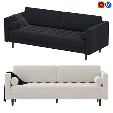 Elegant Luca Sofa: Timeless Comfort 3D model image 1 