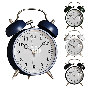 4 Variations Twin Bell Alarm Clock 3D model image 1 