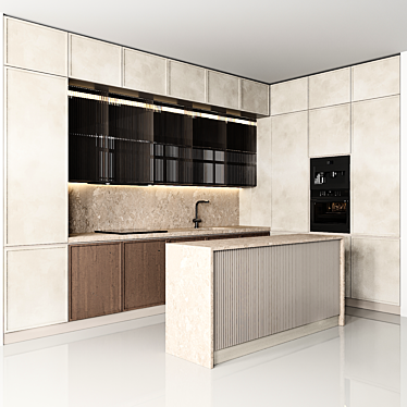 Modern Kitchen Model Set with Textures 3D model image 1 