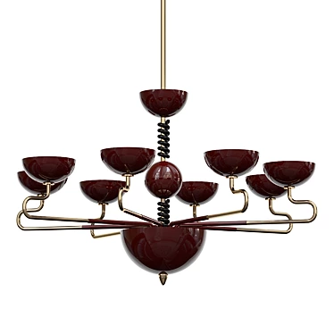 Murano Red Glass Chandelier Art 3D model image 1 