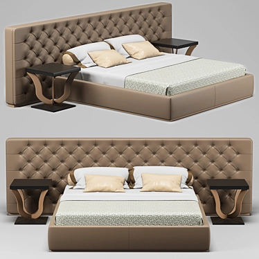 Elegant Opera Contemporary Bed Set 3D model image 1 