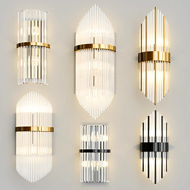 Modern Glass Sconce Lighting Collection 3D model image 1 